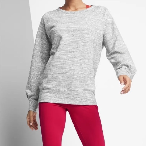 Athleta Marl Gray Bandha Yoga Sweatshirt Tencel/Lyocell Modal pullover soft cozy - Picture 2 of 10